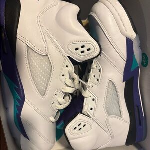 Jordan White and Purple Kids Sneakers